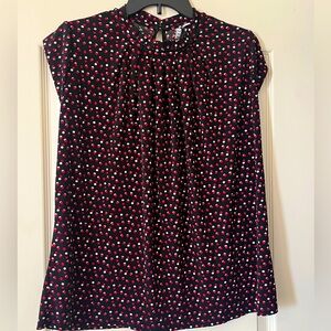 Elle Black with Red/White Polka Dots Blouse Women’s Size Large